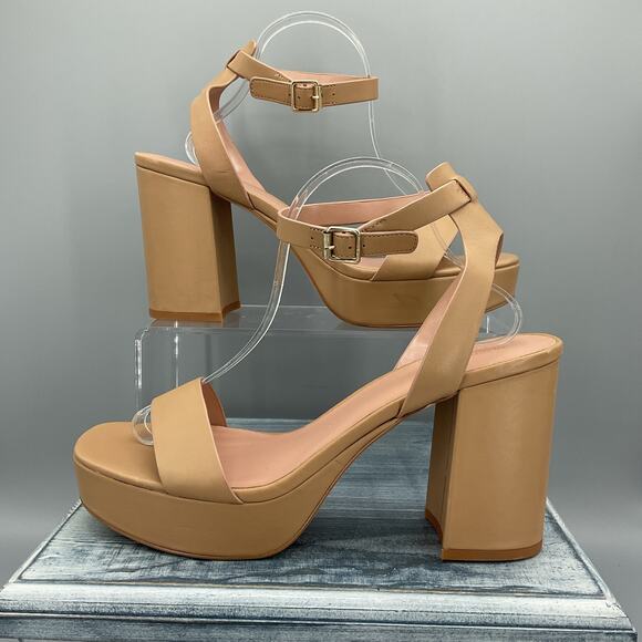 NEW Nordstrom Women’s Noanita-Lea Block Heel Sandals Tan Size 11M - Picture 2 of 10